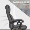 Vinsetto Heated Massage Office Chair 4 Point Vibration Gray PU Leather Reclining Adjustable Height