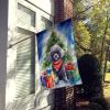 Black Toy Poodle Christmas Reindeer House Flag Large Porch Sleeve Pole Decorative Outside Yard Banner Artwork Wall Hanging, Polyester, House Size, Mul