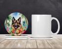 Belgian Tervuren Luau Large Sandstone Coasters Pack of 4 Absorbent Round Coasters Decor Gifts for Men or Women, 4 in, Multicolor