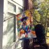 Doberman Pinscher Halloween Trick or Treat House Flag Large Porch Sleeve Pole Decorative Outside Yard Banner Artwork Wall Hanging, Polyester