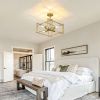 4-Lights Ceiling Light Gold Light Fixture Industrial Flush Mount Ceiling Light Farmhouse Chandelier Lighting for Kitchen Island Dining Room Bedroom Fo