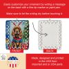 English Cocker Spaniel Christmas Reindeer Porcelain Ornament Christmas Tree Hanging Decorations for Home Christmas Holiday, Rectangle, Gift