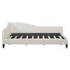 Twin Size L-Shaped Linen Daybed, with Solid Wood Legs, Beige(OLD SKU: SF000145AAA)