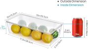 8pcs Clear Organizers and Storage Bins with Lids, Stackable Plastic Storage Containers with Handles for Fridge, Freezer, Pantry, Cabinet