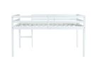 Full Rubber Wood Loft Bed with Ladder,White