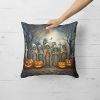 Mummies Spooky Halloween Throw Pillow Machine Washable, Indoor Outdoor Decorative Pillow for Couch, Bed or Patio, 18Hx18W