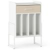 Multi-Purpose Record Player Stand with Drawer and Record Holder-White