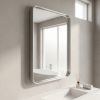 24"x32" Rectangular Bathroom Mirror Vanity Wall Mounted Mirror with Deep Frame, Silver