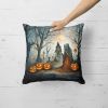 The Weeping Woman Spooky Halloween Throw Pillow Machine Washable, Indoor Outdoor Decorative Pillow for Couch, Bed or Patio, 18Hx18W