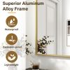 32"x40" Rectangular Bathroom Mirror Wall Mounted Mirror with Metal Frame, Gold