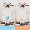(Same as W882P212626) Modern 66 Inch Ceiling Fan With 6 Speed Wind 8 Blades Remote Control Reversible DC Motor With Light