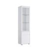 Contemporary Display Cabinet with Three Glass Shelves One Shelves Bottom Cabinet with Two Shelves - White