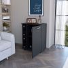 Wenge 6-Bottle Rack Bar Cart