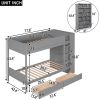 Twin over Twin Bunk Bed With 2 Drawers and Multi-layer Cabinet, Gray