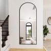 26"x71" Arched Full Length Mirror Modern Floor Mirror with Aluminum Frame, Black