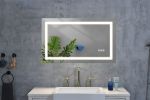 32 x 20 Inch LED Bathroom Mirror with Front and Backlight, Wall Mounted Vanity Mirror, Anti-Fog, Memory, 3 Colors, Stepless Dimmable