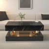 16.93IN High LED Coffee Table,Modern Coffee Table for Living Room,Living Room Tables,Large Living Room Furniture,LED Lights