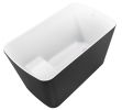 47" 100% Acrylic Freestanding Bathtub, Contemporary Soaking Tub, white inside black outside