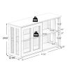Kitchen Storage Cabinet,Sideboard Buffet Cupboard with Glass Door,Pantry Organizer, Freestanding Kitchen Cabinet,Black