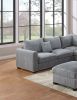 L-Sectional Sofa Corduroy Fog Color LAF And RAF Loveseats Corner Wedge Ottoman 4pcs Sectional Set Couch Living Room Furniture