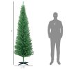 HOMCOM 7FT Decorated Christmas Tree, Pencil Christmas Tree with 499 Realistic Branch Tips and Plastic Stand, Light Green
