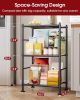 2-Pack Storage Shelves - 3-Tier Metal Wire Shelf Organizer, Slim Shelf Rack with Adjustable Feet for Laundry Room, Kitchen, Garage Organization