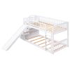 Stairway Twin over Twin Bunk Bed with Two Drawers and Slide, White(OLD SKU :LT000155AAK)