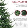 HOMCOM 6 Foot Artificial Christmas Tree, Nordic Pine Hinged Xmas Tree with 795 Realistic Branches, Wide Steel Base, Auto Open, Green