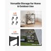 3-Tier Foldable Storage Shelf, 28W x 13D x 36H Inch Folding Metal Rack Shelving Unit, No Assembly Organizer Shelf with 5 Wheels & 4 Hooks for Pantry