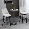 Bar Height Bar Stools Set of 2, Modern 360Ã‚Â° Swivel Kitchen Chairs with Steel Legs and Footrest