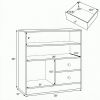 Open storage cabinet, 3 compartments, 2 drawers, roommate, furniture organization, white wooden appearance, suitable for bathroom and bedroom