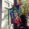 Lion Christmas House Flag Large Porch Sleeve Pole Decorative Outside Yard Banner Artwork Wall Hanging, Polyester, House Size, Multicolor
