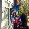 Chocolate Poodle Christmas House Flag Large Porch Sleeve Pole Decorative Outside Yard Banner Artwork Wall Hanging, Polyester, House Size, Multicolor