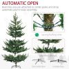 HOMCOM 6 Foot Artificial Christmas Tree, Nordic Pine Hinged Xmas Tree with 795 Realistic Branches, Wide Steel Base, Auto Open, Green