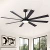 72 in. Black Low Profile Ceiling Fan with Light
