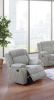 1pc Motion Recliner Chair Ash Color Fur Like Corduroy Living Room Reclining Couch Plush Textured Seat