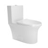 1.1/1.6 GPF Elongated Comfort Height Floor Mounted One-Piece Toilet, CUPC Certified, WaterSense Cetified, Ceramic, White Color, Soft Close Seat T039WT