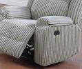 Motion Sofa Loveseat w Console And Recliner Chair Ash Color Fur Like Corduroy 3pc Sofa Set Living Room