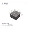 Kitchen Sink 18" x 18" Multifunctional Undermount Workstation Kitchen Sink S304 Stainless Steel Handmade Modern Single Bowl Kitchen Sink (Sink Only)[U