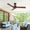 52 in. Black Lowe Profile Ceiling Fan with Light