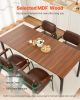 71in Rectangle Dining Table Wood Kitchen Table for 6-8 Person Brown (Only Table)