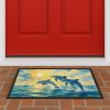 Dolphins in the Bay Doormat Front Door Mat Indoor Outdoor Rugs for Entryway, Non Slip Washable Low Pile, 24H X 36W