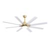 66 Inch Low Profile Ceiling Fan with Dimmable Lights and Smart Remote Control 6 Speed Reversible Noiseless DC Motor for Indoor