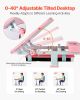 VEVOR Study Chair Set, Children Study Chair with Adjustable Height & 0-40Â° Tilted Desktop, Children Study Chair Set for Classroom & Study Room, Pink