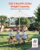 Picnic Table Wooden Tables and Bench Set with Umbrella Garden Indoor Outdoor