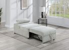Convertible Wide-Welt Corduroy Sofa Sleeper Sofa Chair W/ Pull-Out Bed Ash