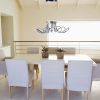 6 Petal Flower Chandelier Integrated LED Strip, Dimmable, Chrome