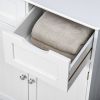 kleankin Freestanding Bathroom Storage Cabinet, Floor Cabinet with 2 Drawers, Adjustable Shelf, for Bathroom, Living Room or Entryway, White