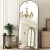 26"x71" Arched Full Length Mirror Modern Floor Mirror with Aluminum Frame, Black