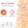 HOMCOM 6' Prelit Christmas Trees, Pencil Artificial Christmas Tree with Colorful Surface Branches, Colorful LED Lights, White